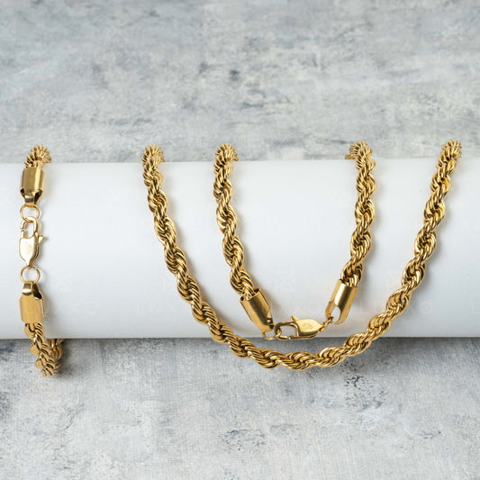 Rope Chain + Rope Bracelet Bundle - 6mm